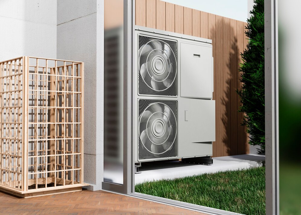 close up heat pump outside home 23 2149250265